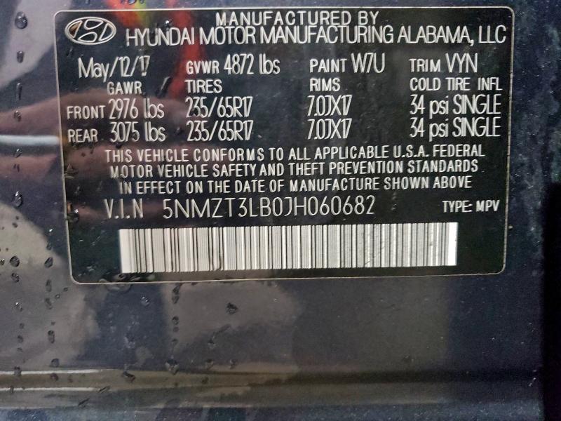 2018 HYUNDAI SANTA FE S #3304744941