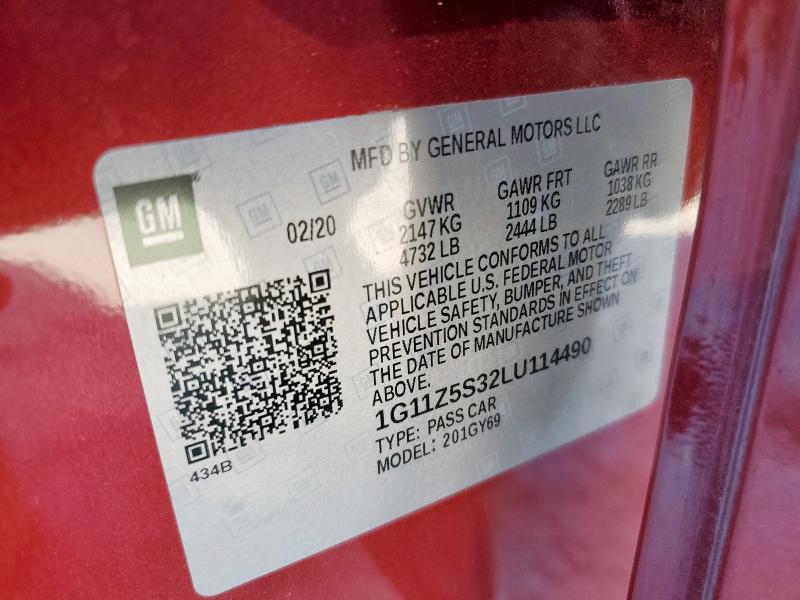 2020 CHEVROLET IMPALA LT #3304712910