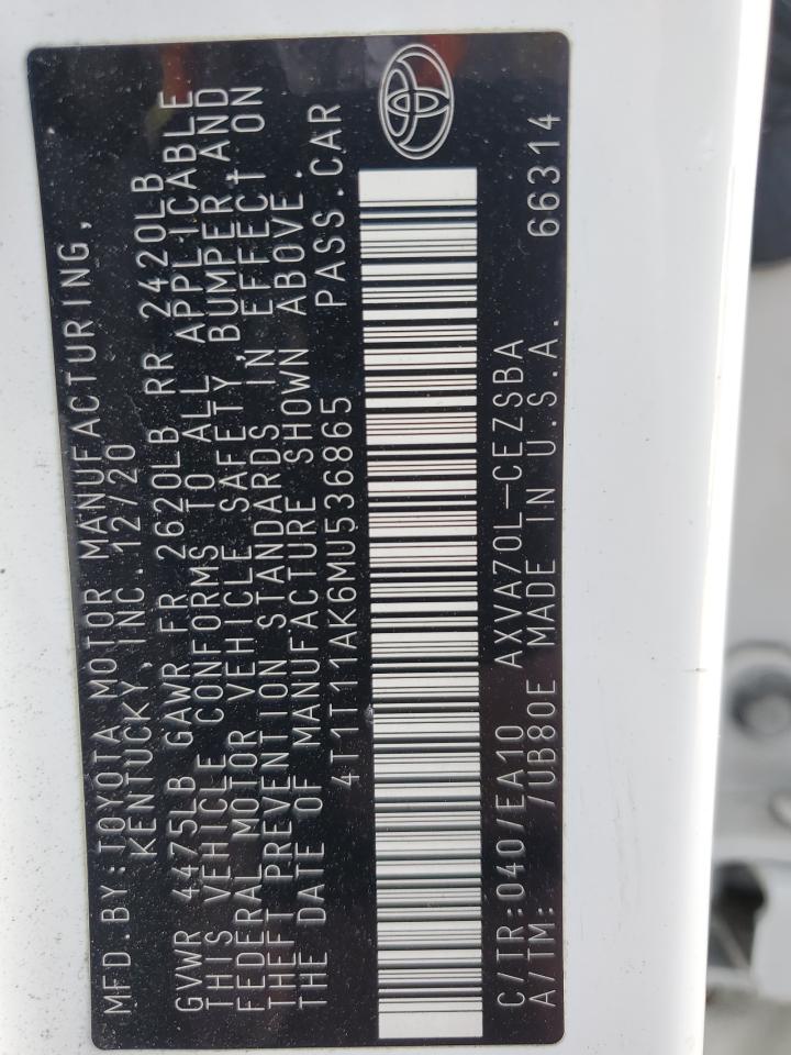 Lot #3302799933 2021 TOYOTA CAMRY SE