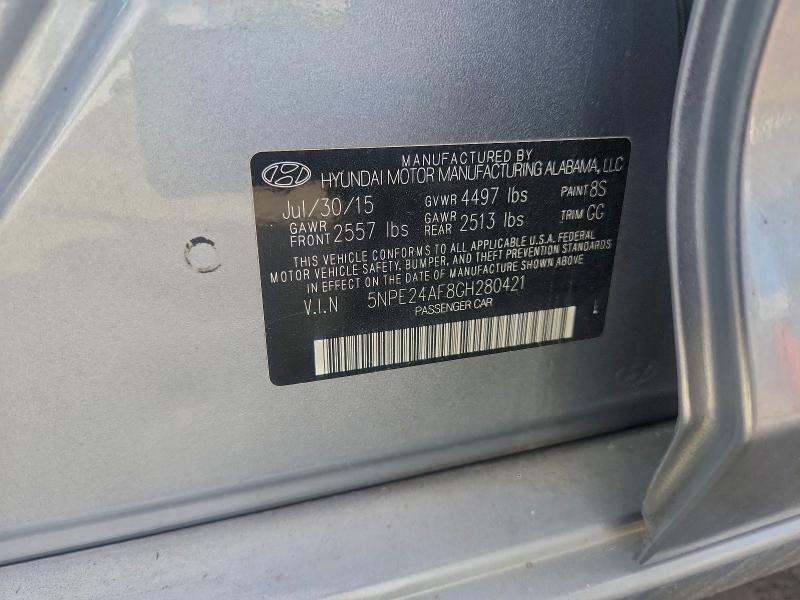 2016 HYUNDAI SONATA SE #3297930790