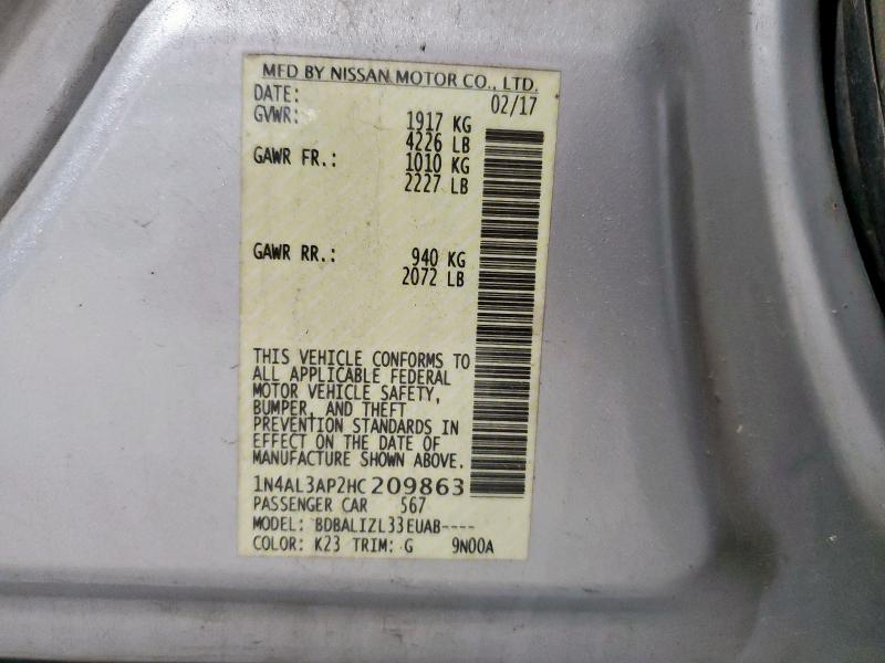 2017 NISSAN ALTIMA 2.5 #3285533306