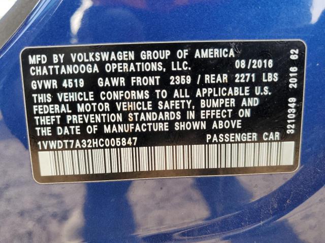 2017 VOLKSWAGEN PASSAT R-L #3294780772