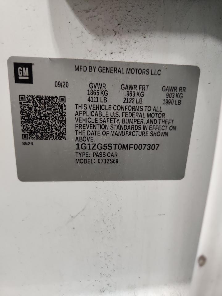 Lot #3302923086 2021 CHEVROLET MALIBU RS