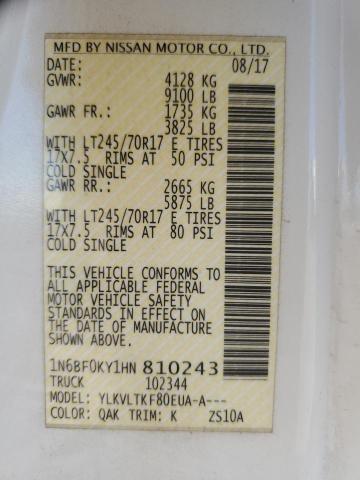 2017 NISSAN NV 1500 S #3302001045