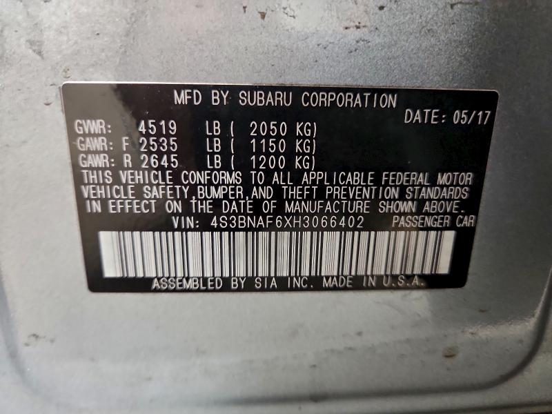 2017 SUBARU LEGACY 2.5 #3303583933