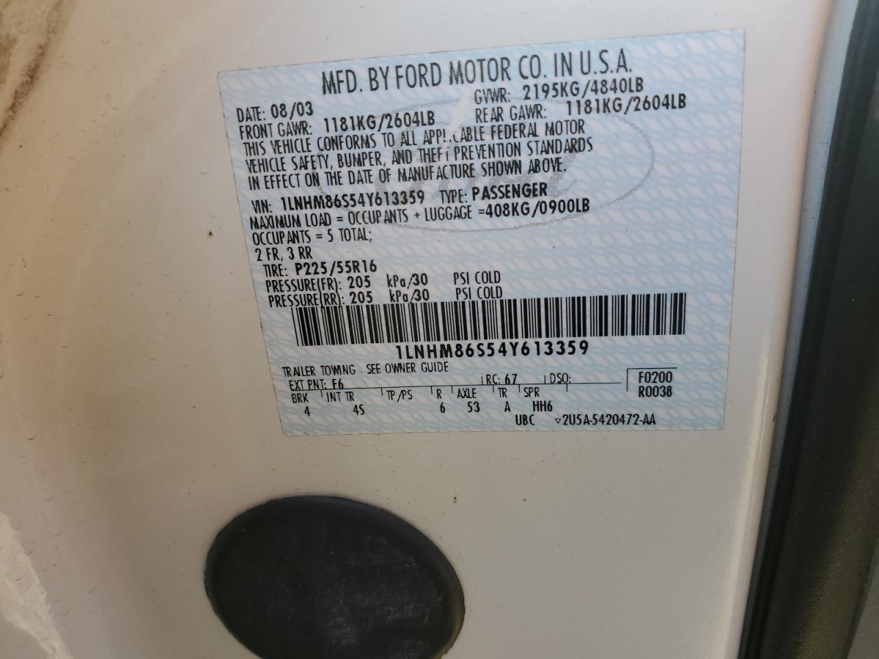 Lot #3302811908 2004 LINCOLN LS