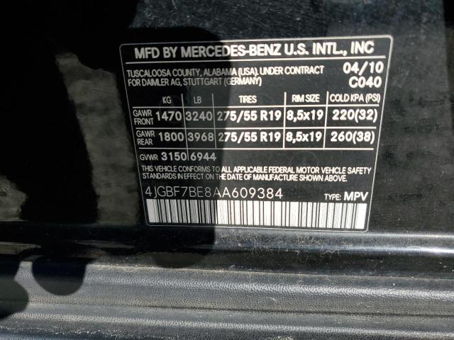 2010 MERCEDES-BENZ GL 450 4MA - 4JGBF7BE8AA609384