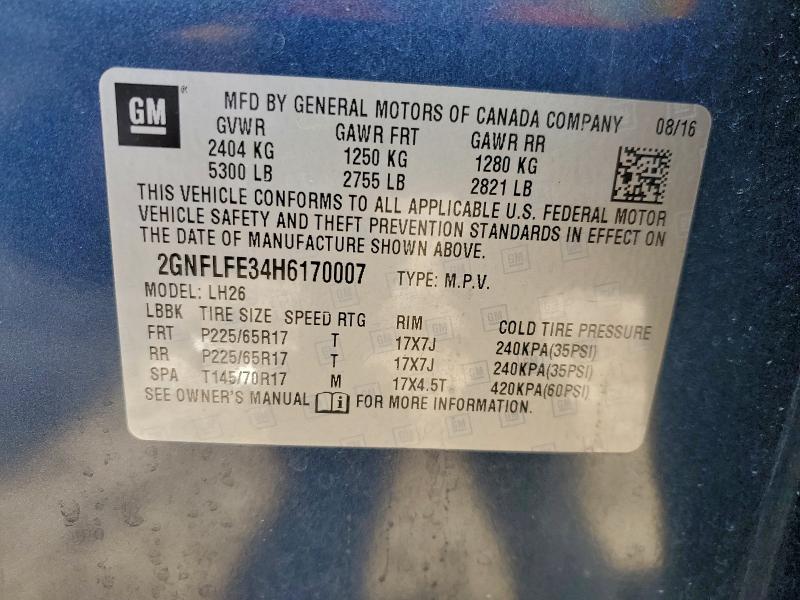 2017 CHEVROLET EQUINOX LT #3297921856