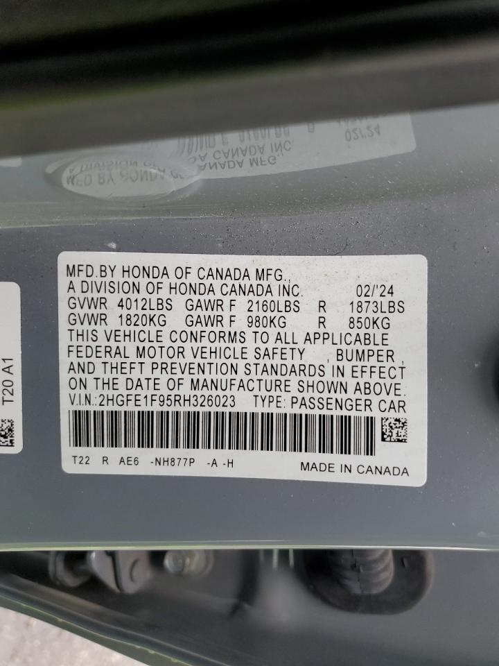 Lot #3312765110 2024 HONDA CIVIC TOUR