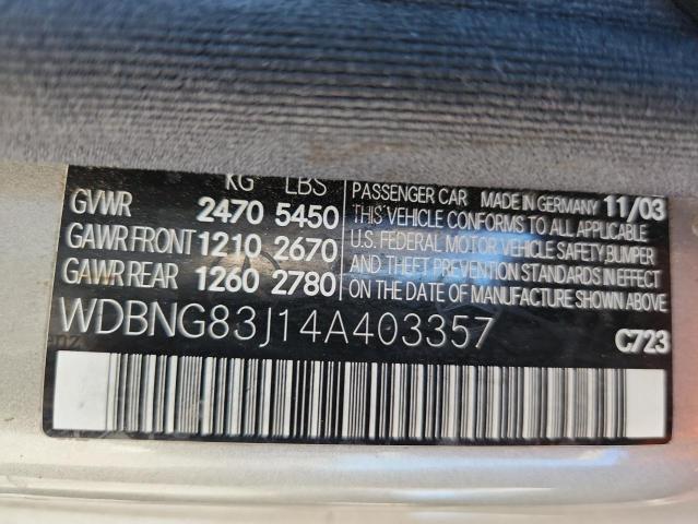 2004 MERCEDES-BENZ S 430 4MAT #3291766281