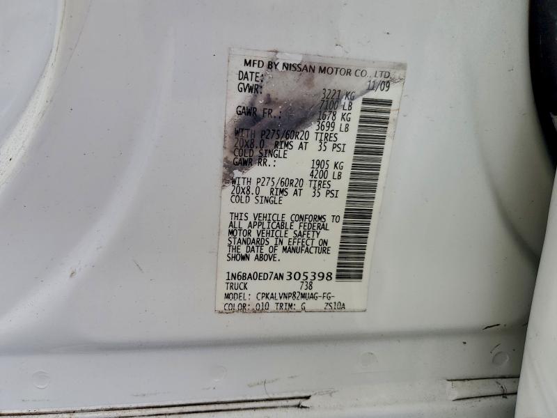 2010 NISSAN TITAN XE #3301620626