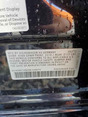 2011 VOLKSWAGEN CC SPORT - WVWMN7AN2BE708875