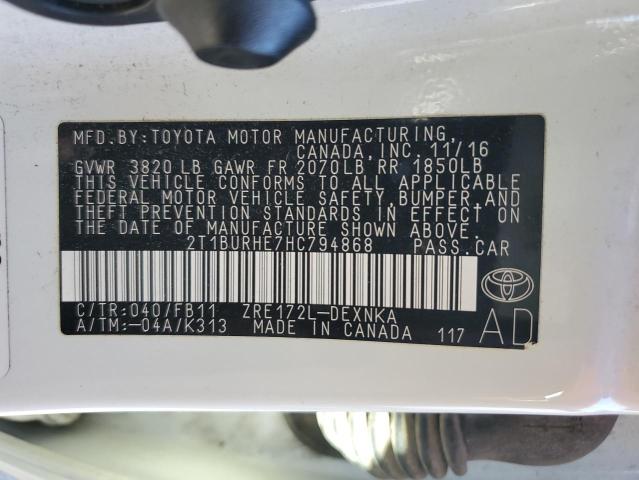 2017 TOYOTA COROLLA L #3292285277