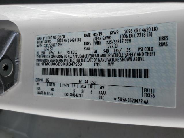 2019 FORD ESCAPE SE #3290193209