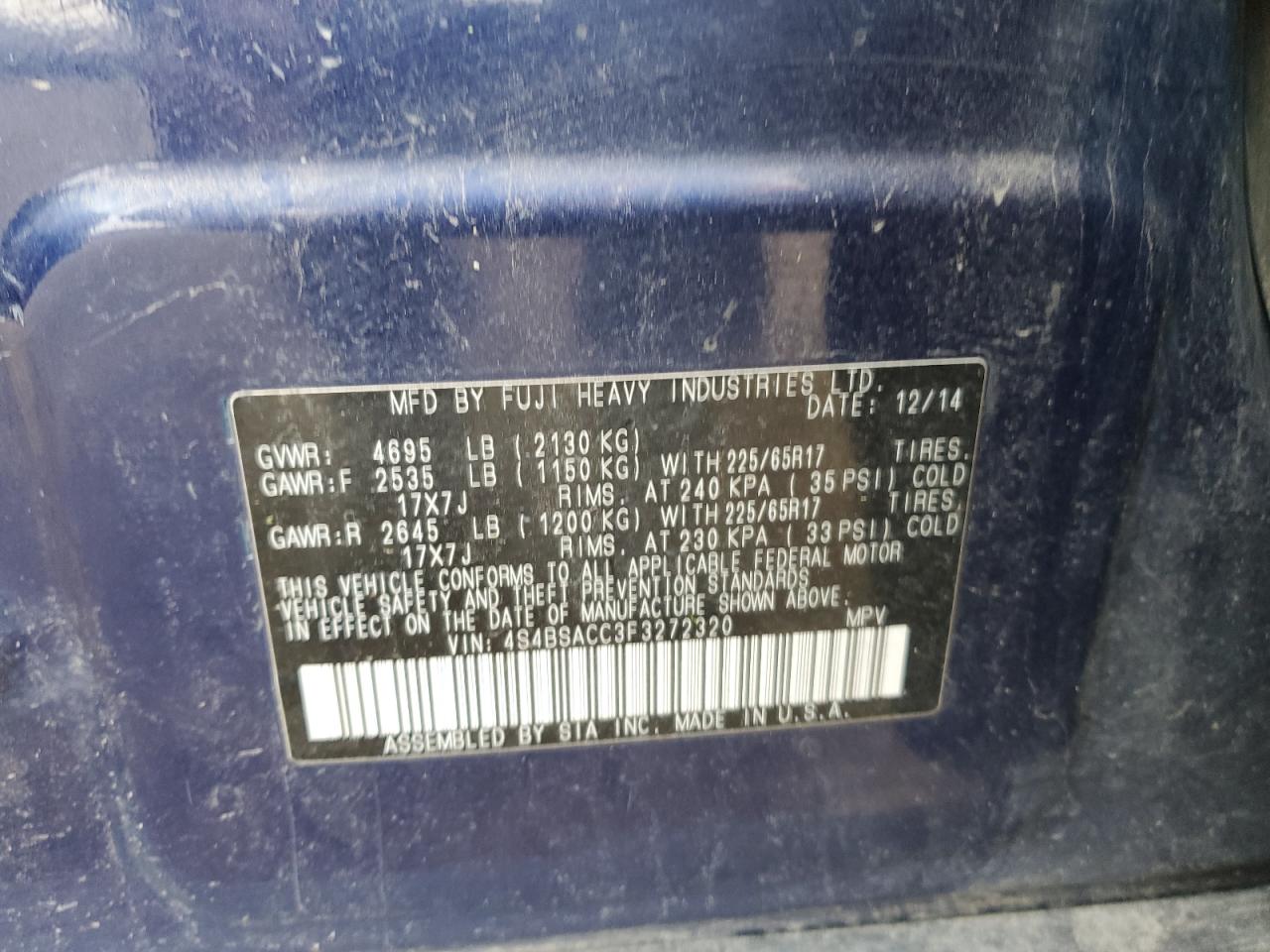 SUBARU OUTBACK 2.5I PREMIUM