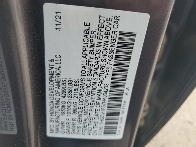 2022 HONDA ACCORD EXL #3298059127