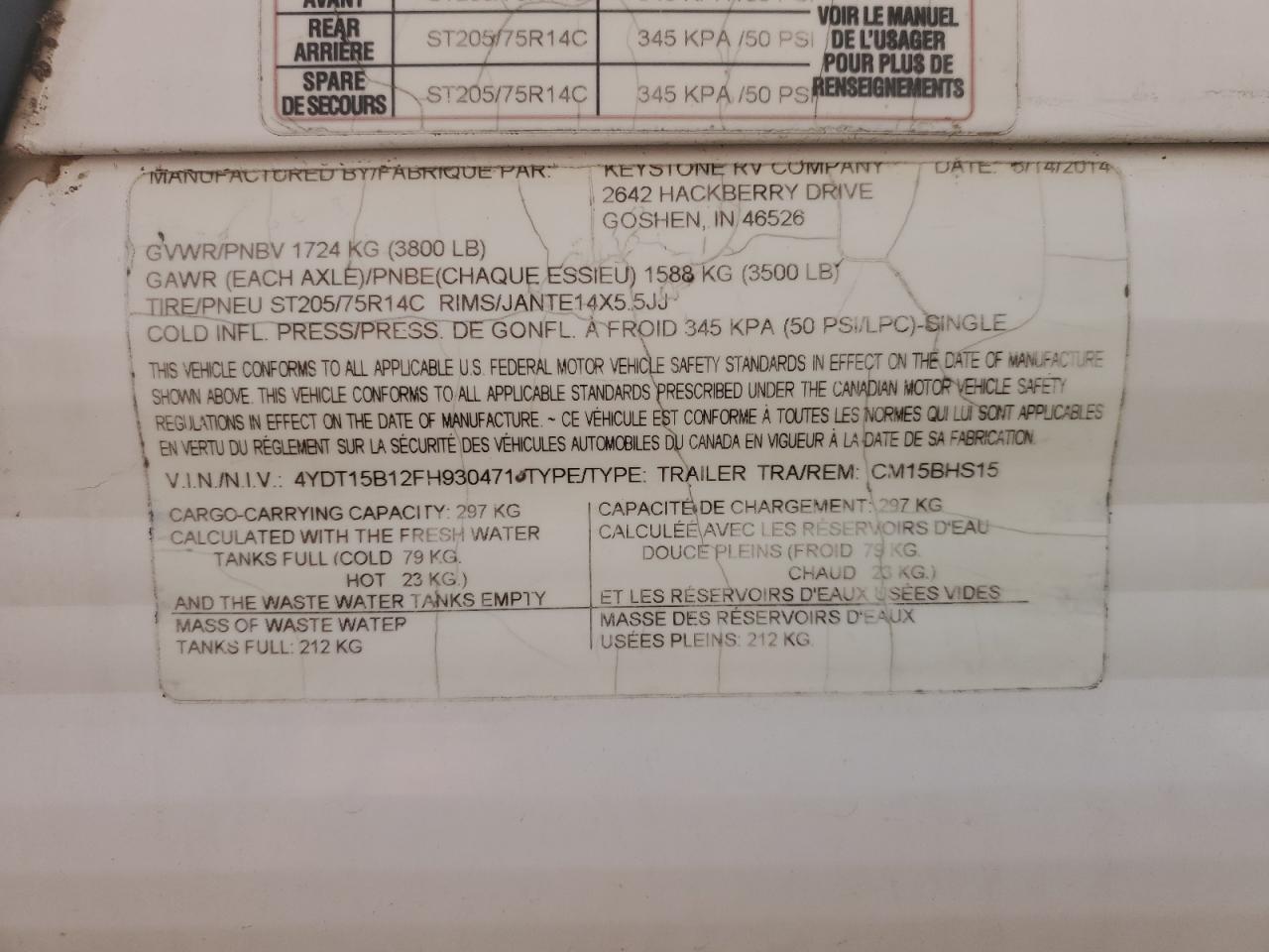 Lot #3285748660 2015 COLEMAN TRAILER