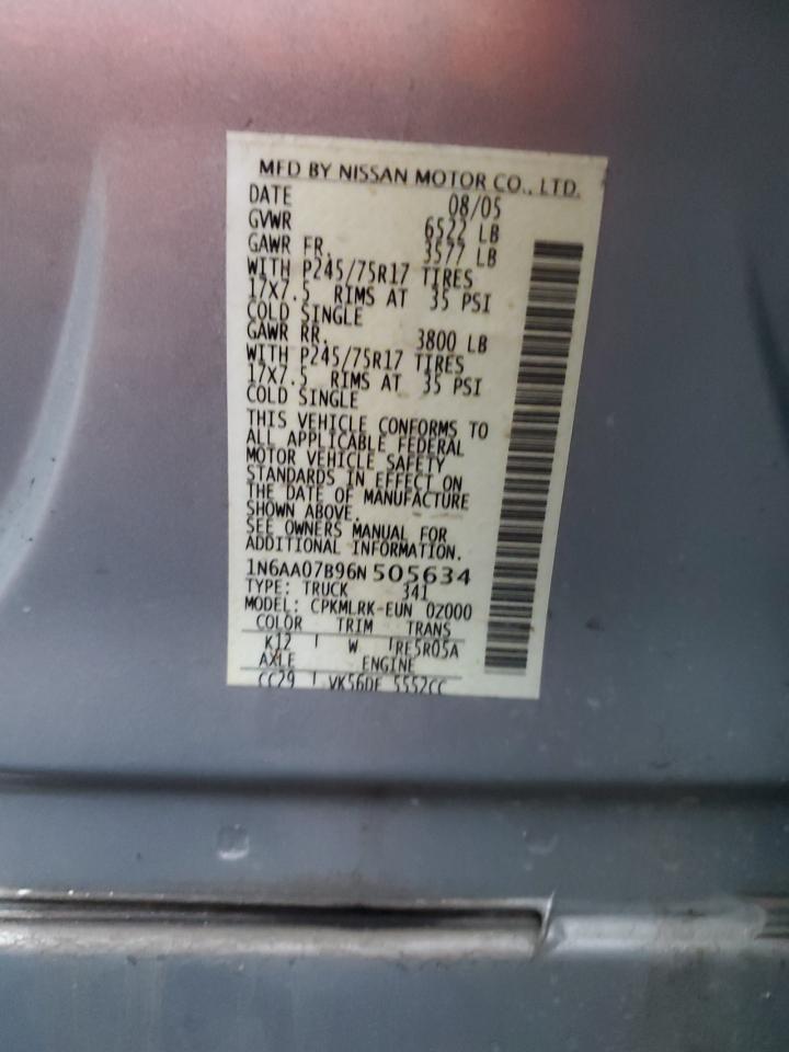 Lot #3291155981 2006 NISSAN TITAN XE