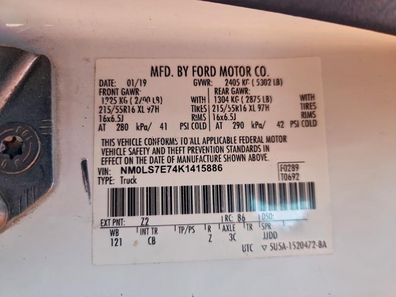 2019 FORD TRANSIT CO #3297860794