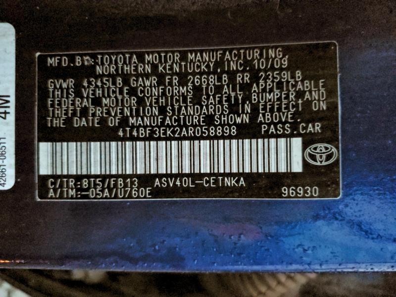 2010 TOYOTA CAMRY BASE #3302897919