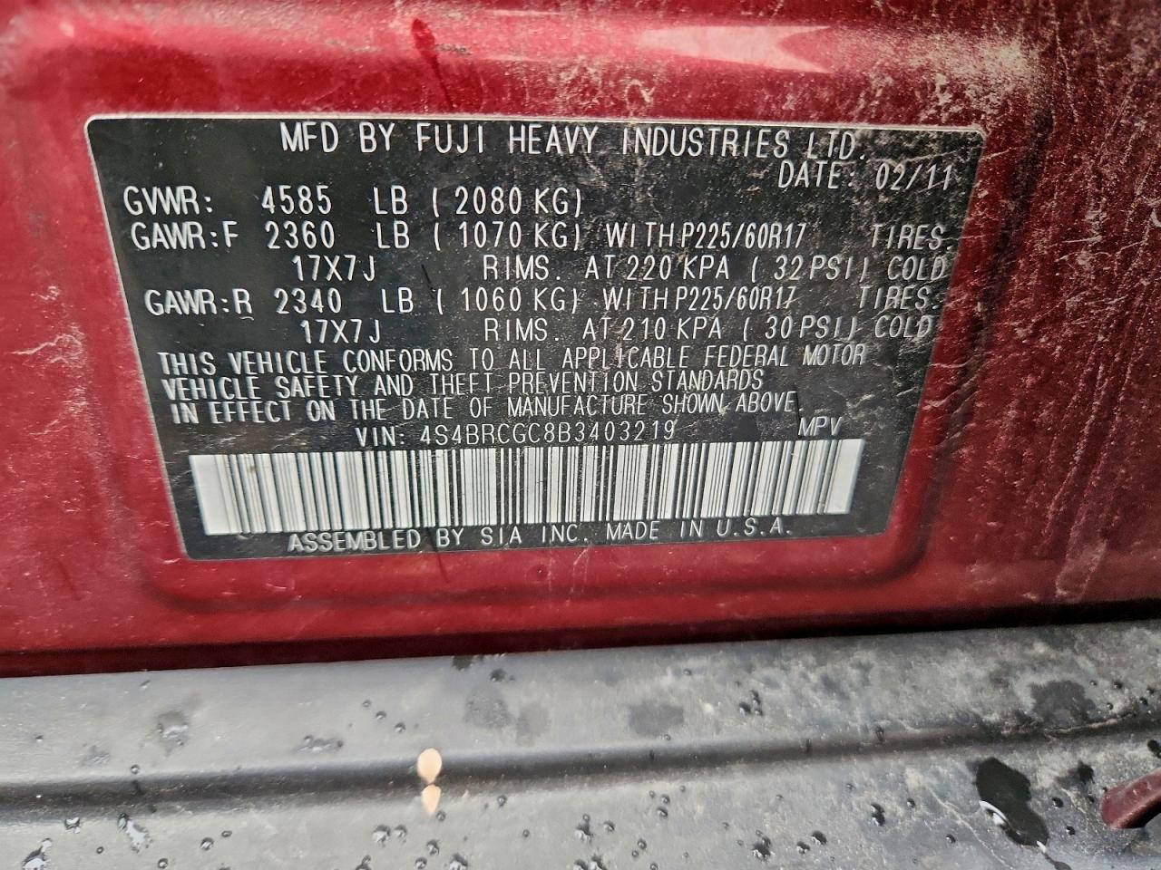 SUBARU OUTBACK 2.5I PREMIUM