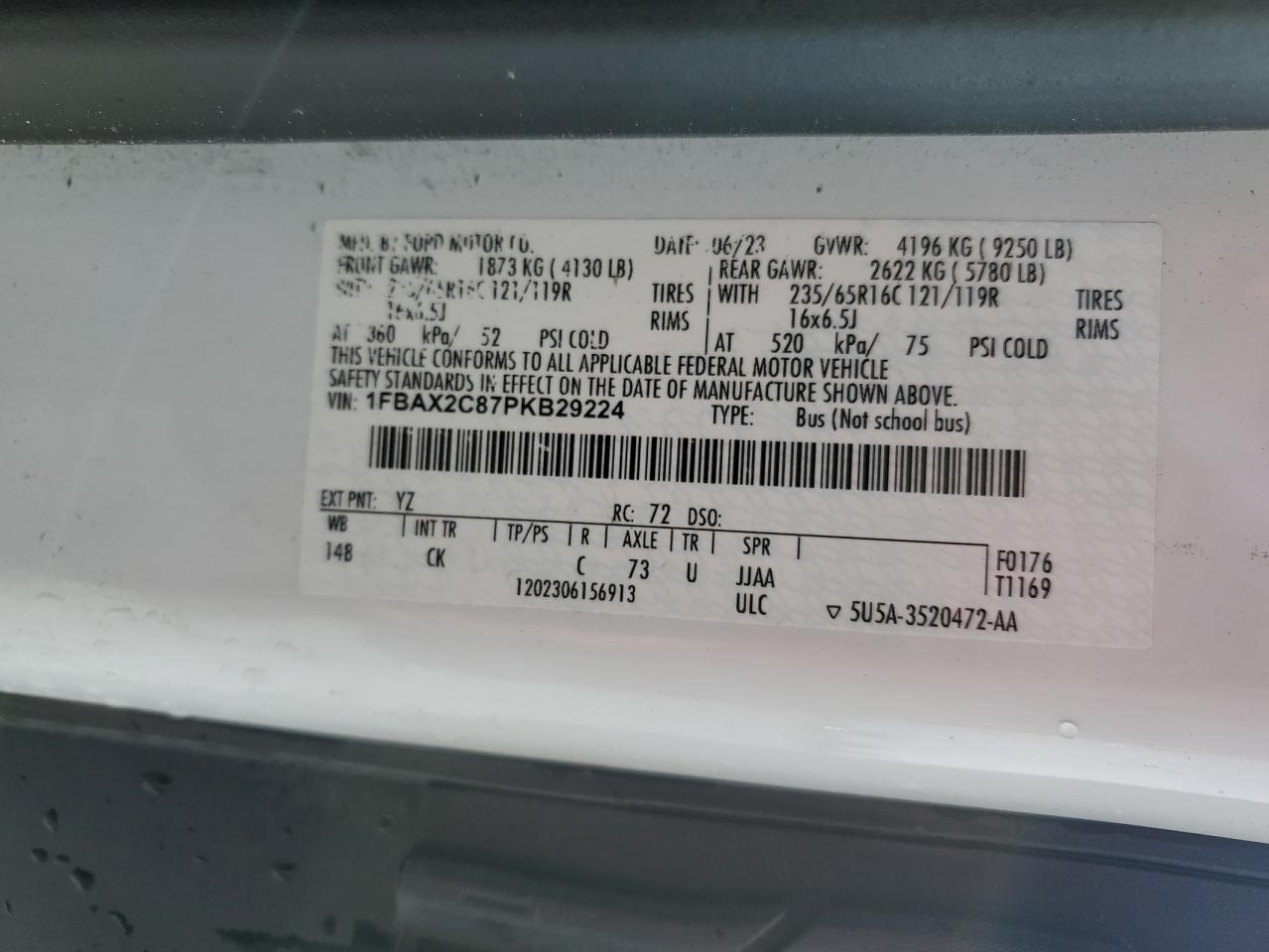 Lot #3292421557 2023 FORD TRANSIT T-