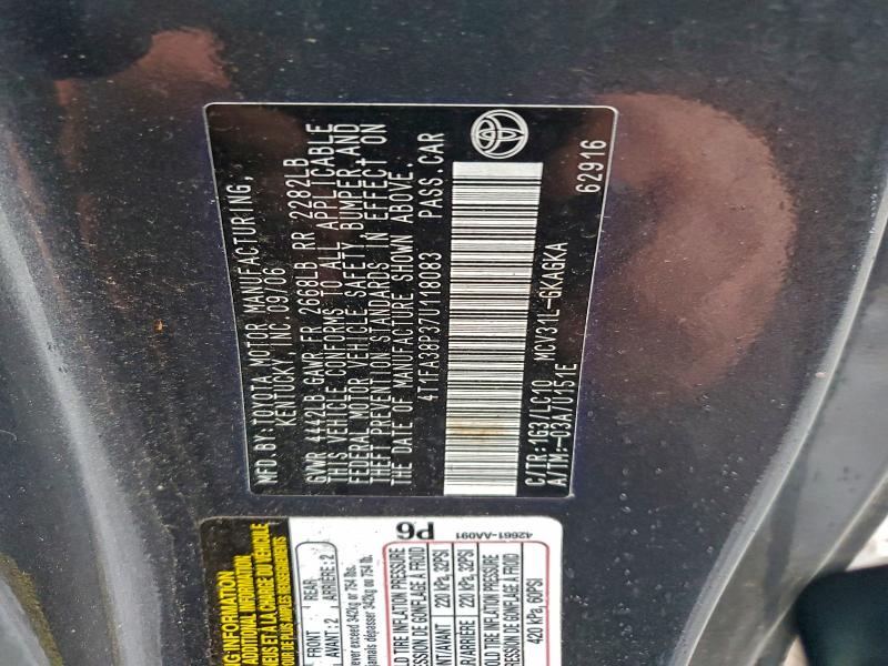 2007 TOYOTA CAMRY SOLA #3302964622