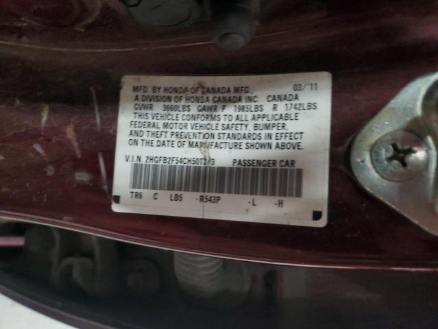 2012 HONDA CIVIC LX #3293569960