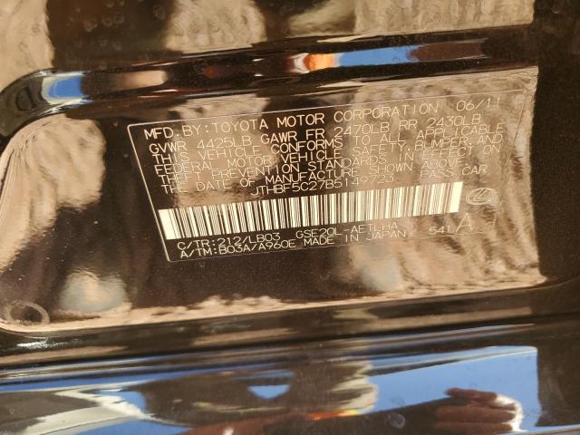 2011 LEXUS IS 250 - JTHBF5C27B5149723