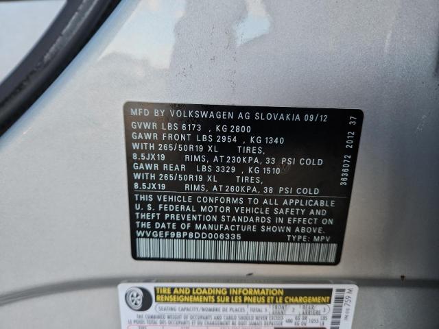 2013 VOLKSWAGEN TOUAREG V6 #3284389742