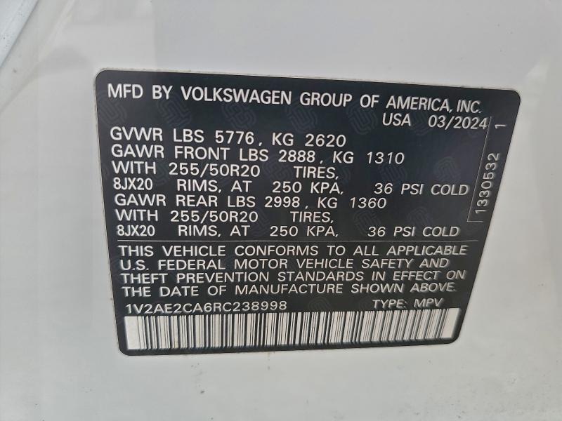 2024 VOLKSWAGEN ATLAS CROS #3303919713