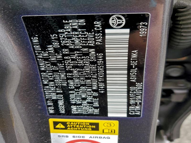 2016 TOYOTA CAMRY LE #3302753011