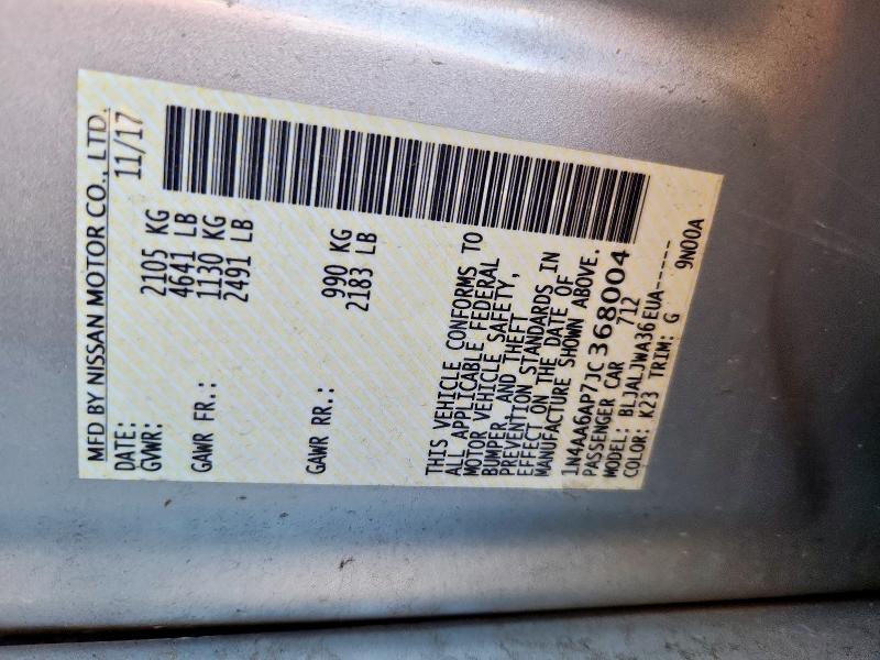 2018 NISSAN MAXIMA SV #3290026263