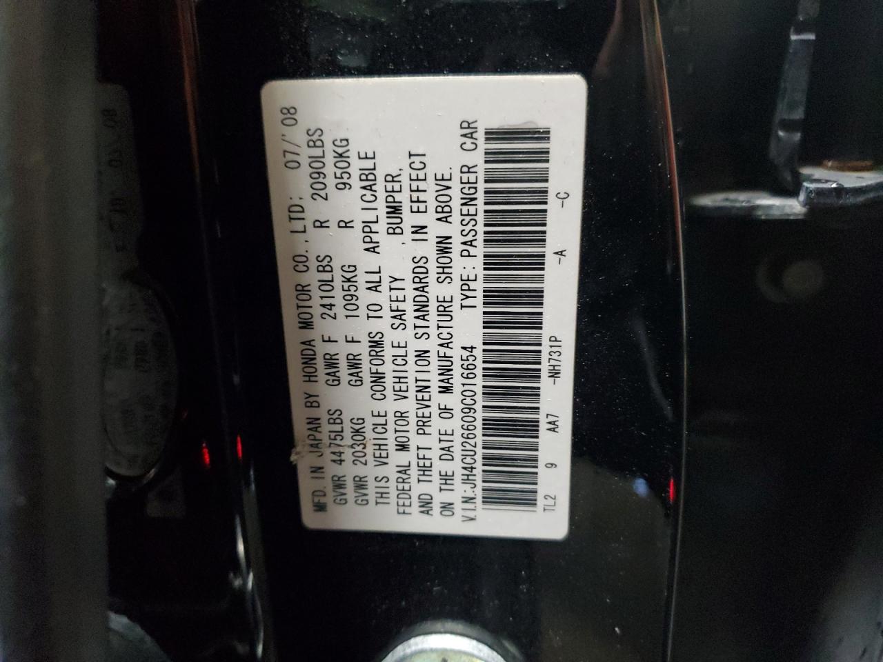 Lot #3287300983 2009 ACURA TSX