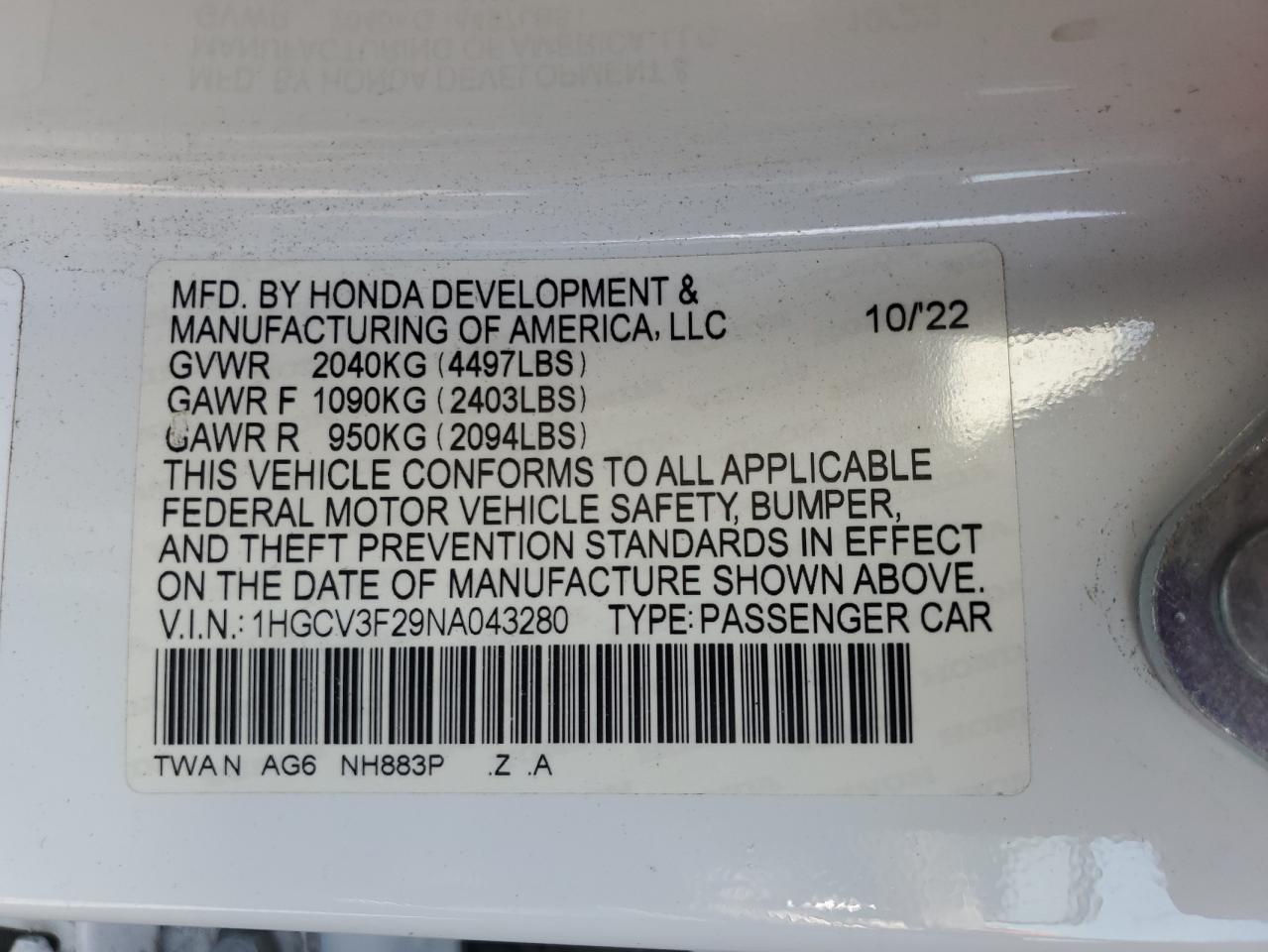 HONDA ACCORD HYBRID SPORT