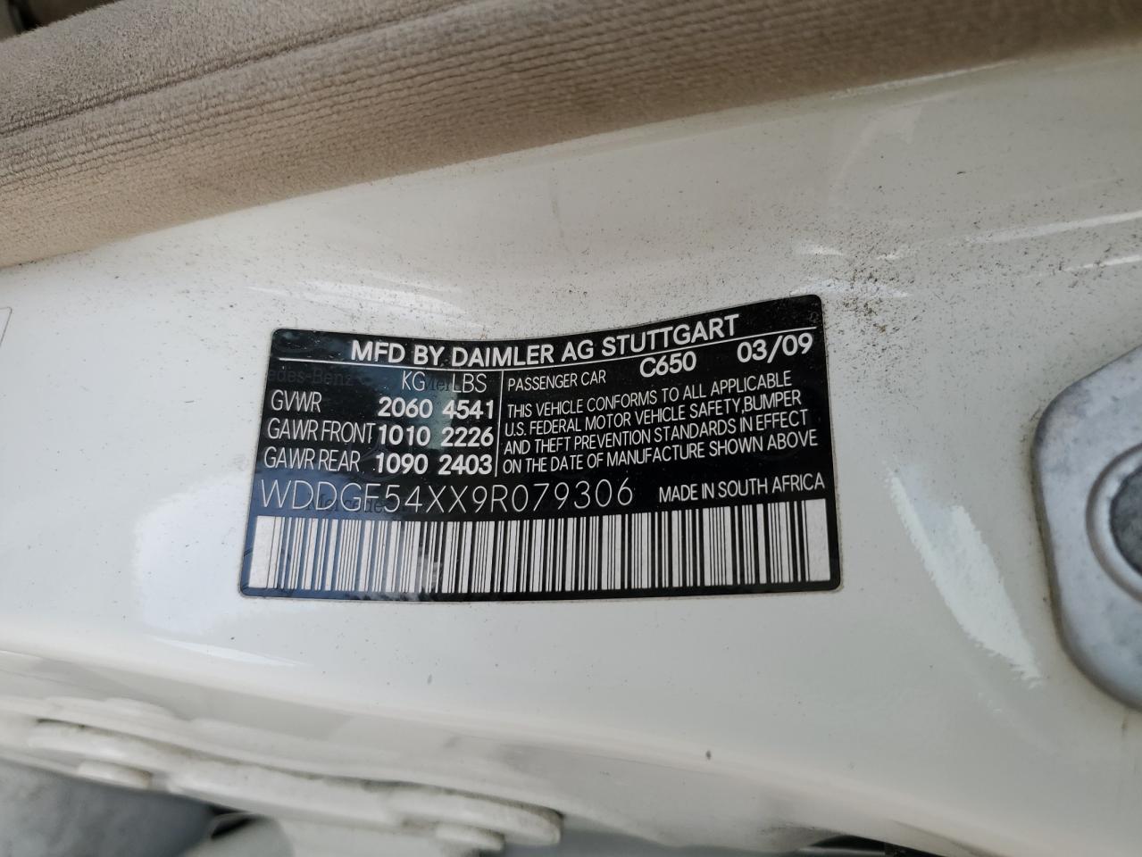 Lot #3297108501 2009 MERCEDES-BENZ C 300