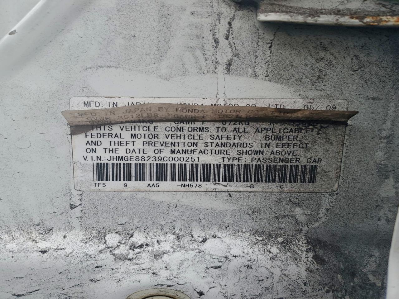 Lot #3298109193 2009 HONDA FIT