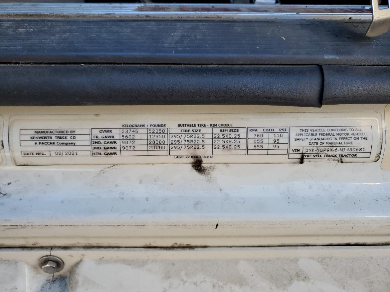 Lot #3301611625 2022 KENWORTH T680