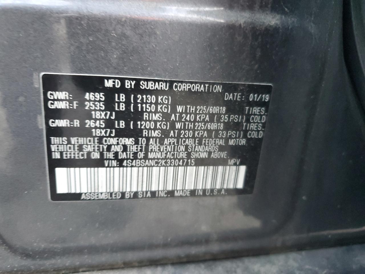 SUBARU OUTBACK 2.5I LIMITED