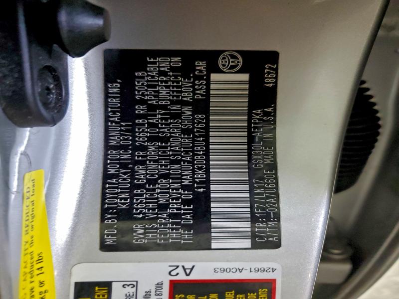 2011 TOYOTA AVALON BAS #3303873694