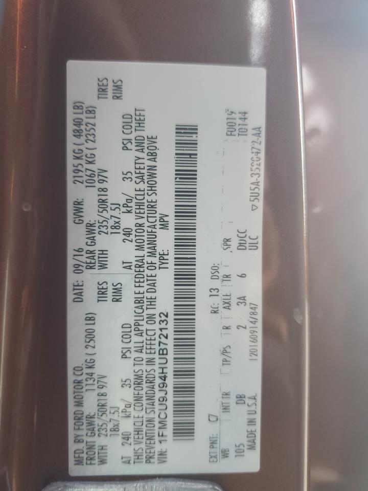 Lot #3301847399 2017 FORD ESCAPE TIT