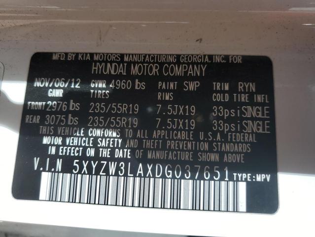 2013 HYUNDAI SANTA FE S - 5XYZW3LAXDG037651