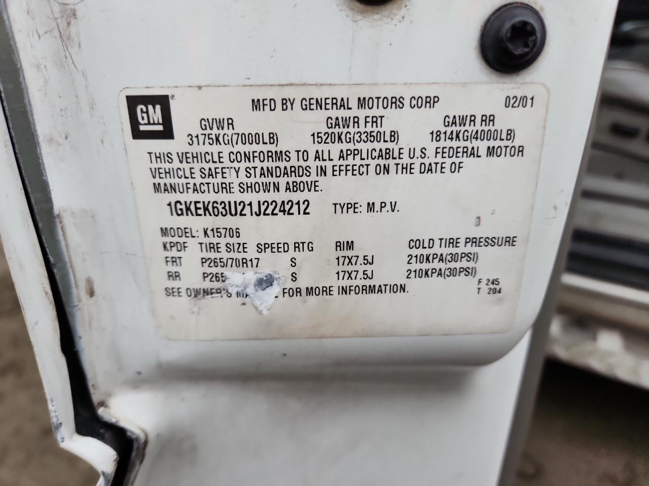 Lot #3303689043 2001 GMC YUKON DENALI