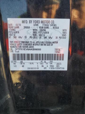 2010 FORD F150 SUPER - 1FTFX1EV8AKB99000