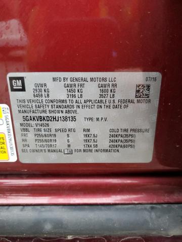 2017 BUICK ENCLAVE #3293405055