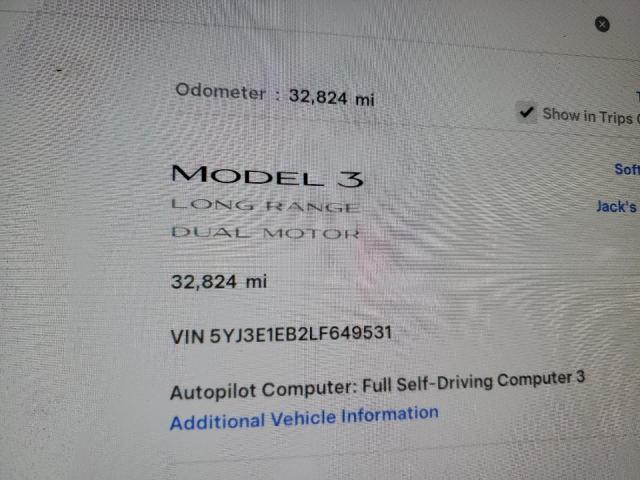 2020 TESLA MODEL 3 #3302773362
