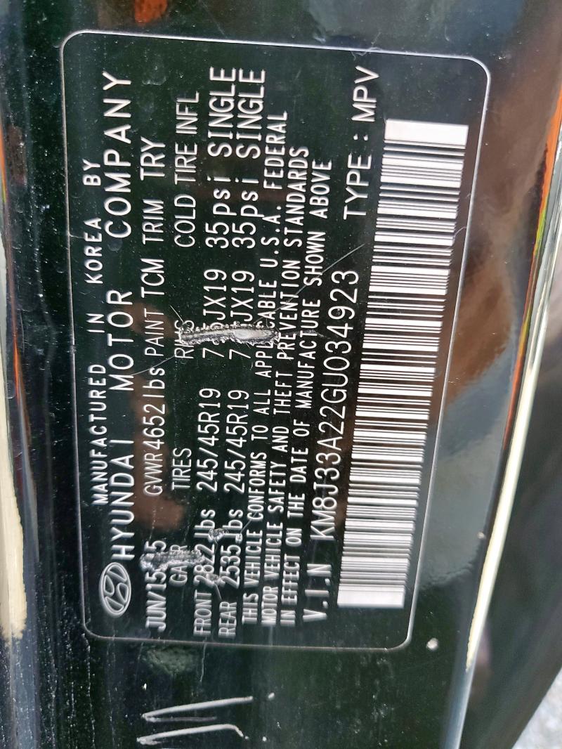 2016 HYUNDAI TUCSON LIM #3301923466