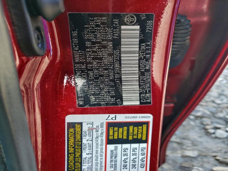 2017 TOYOTA CAMRY LE #3297934778