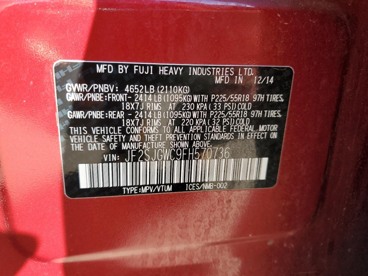 SUBARU FORESTER 2.0XT TOURING