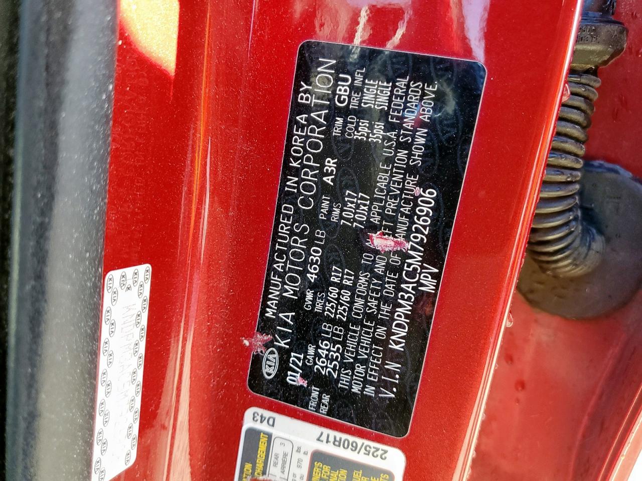 Lot #3304645956 2021 KIA SPORTAGE L